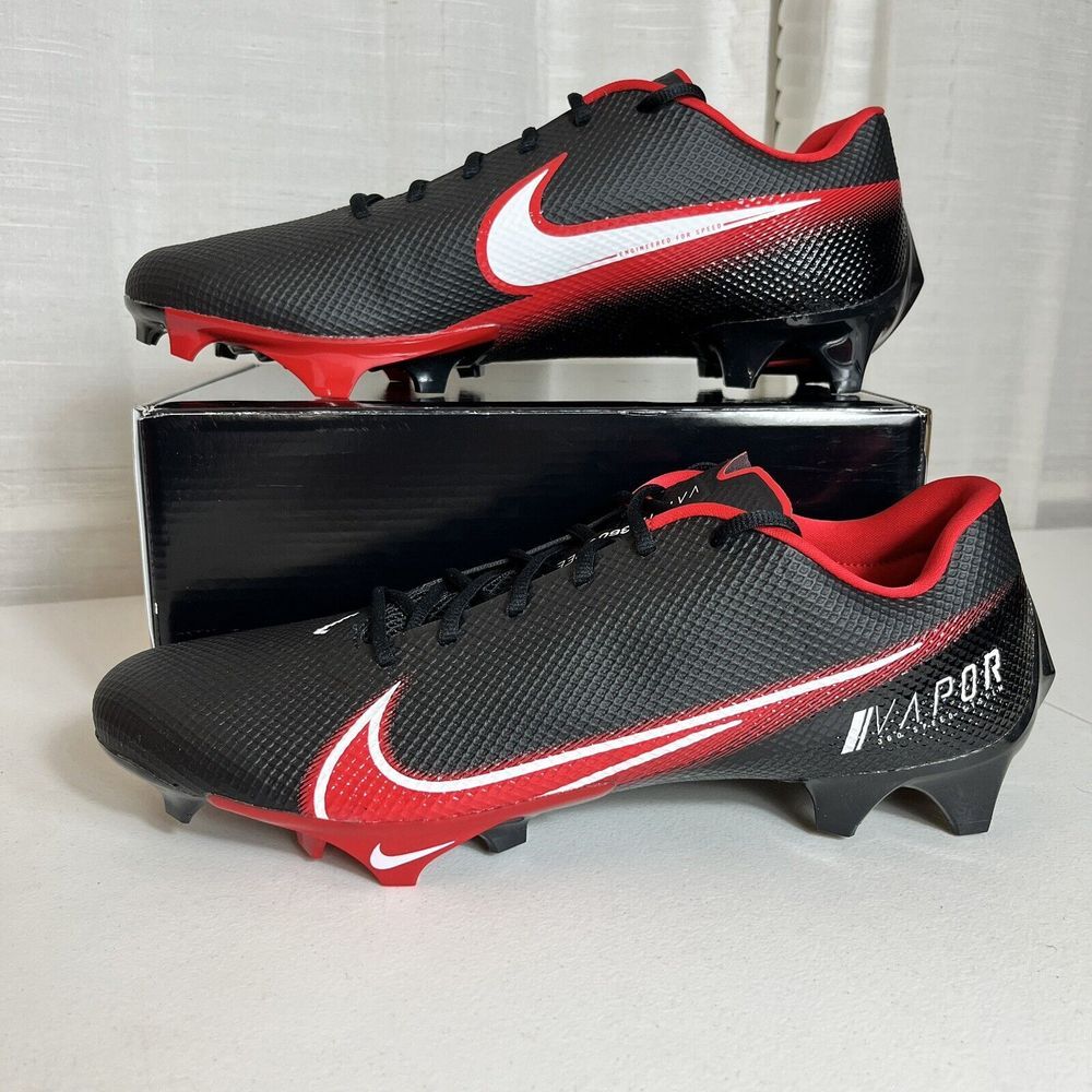 NIKE‎ VAPOR EDGE SPEED 360 FOOTBALL CLEATS Men Size 15 BLACK / UNIVERSITY RED
